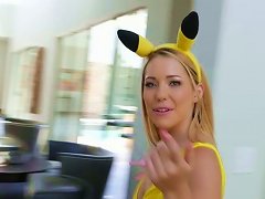 Sweet Blondie In Fancy Yellow Suit Raylin Ann Gets Banged In Mish Pose Tough