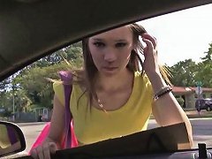 Hitchhiker Teen London Smith Enjoys Her First Public Sex