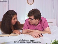 Teen Cutie Fucks Another Guy As Her Nerd Boyfriend Watches