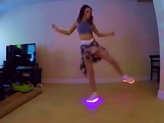 Chick Got Moves In Her Glowing Shoes