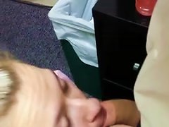 Cute Blonde Quick Blowjob In Office